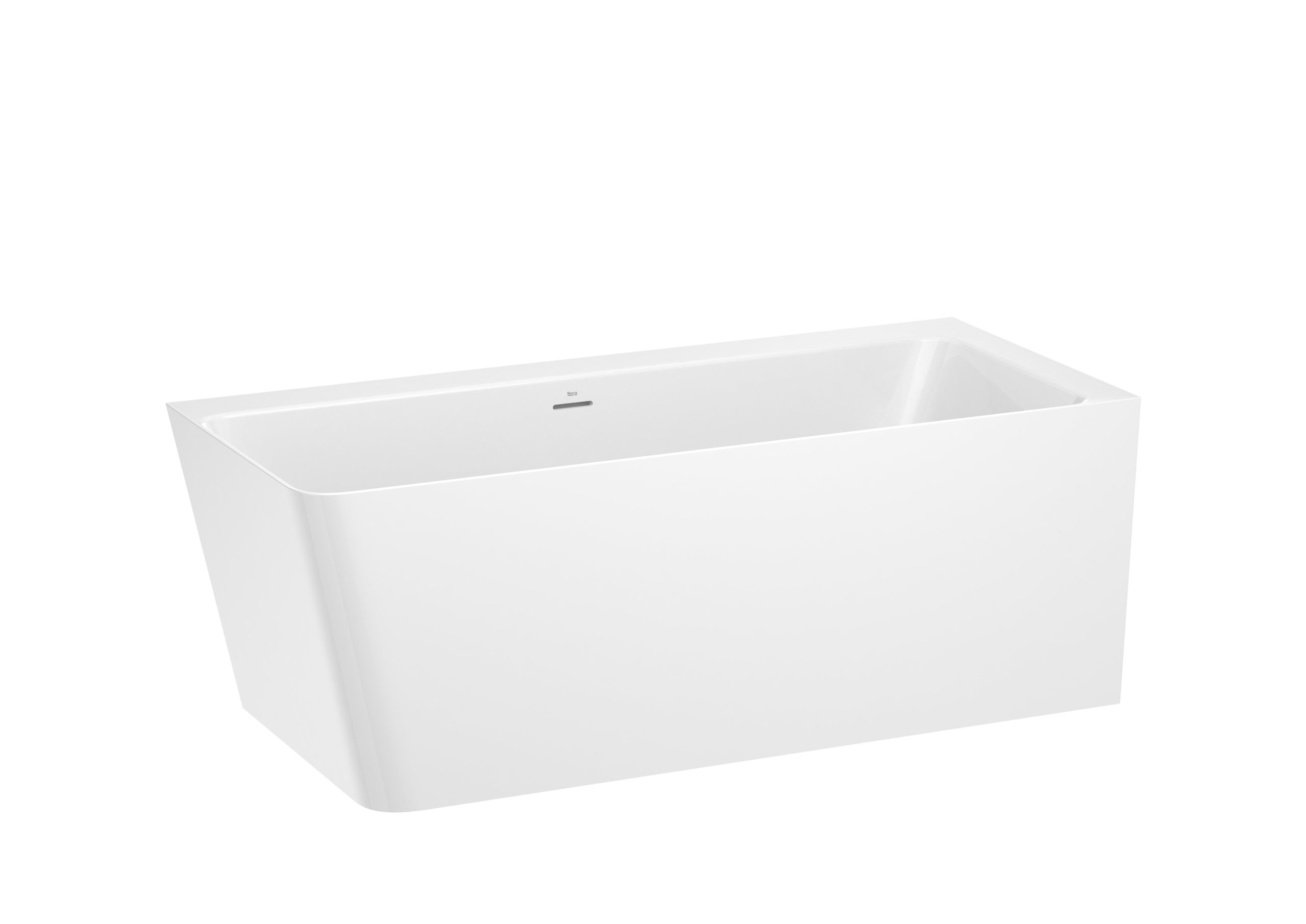 Banheira Stonex® assimétrica com painel integrado de instalação direita
